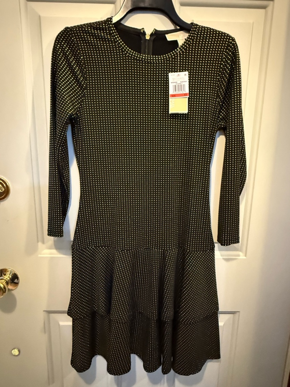 Michael Kors Long Sleeve Dress with Dot Pattern